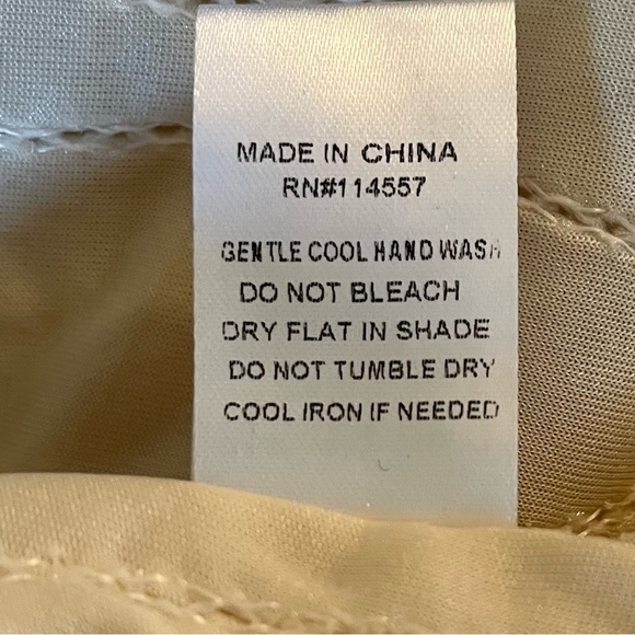 THML Cream Velvet Textured Short Sleeve Mock Neck Top L - Picture 9 of 10